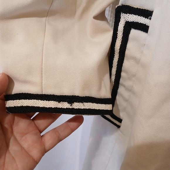 Vintage Count Romi Ivory/Khaki Trench Coat With Navy Details Size XS/S - Picture 4 of 16